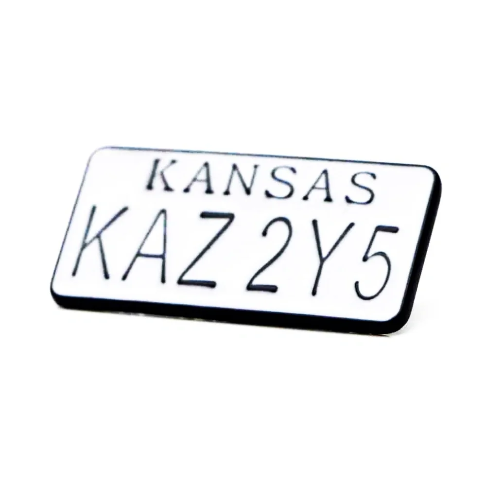 SUPERNATURAL IMPALA KS LICENSE PLATE ‘KAZ 2Y5’ ENAMEL PIN LAPEL PIN BROOCH NWT - Picture 10 of 14